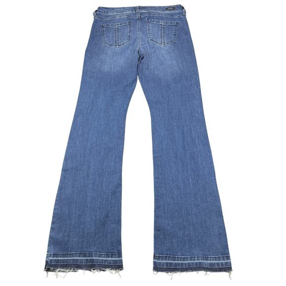 LIVERPOOL Bootcut Jeans with Seams Down Front and Split In Montauk Mid Blue - Picture 5 of 7